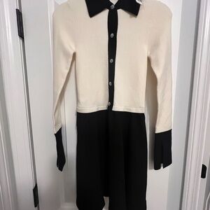 Alice + Olivia Black and White Sweater Dress